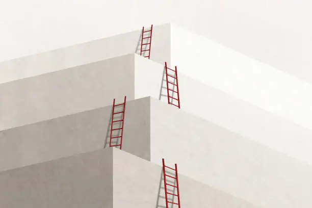 Photo of Series of Ladders Leading To Successively Higher Levels