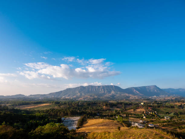 istock Village is Near The Mid-high Mountain Range 1387933127