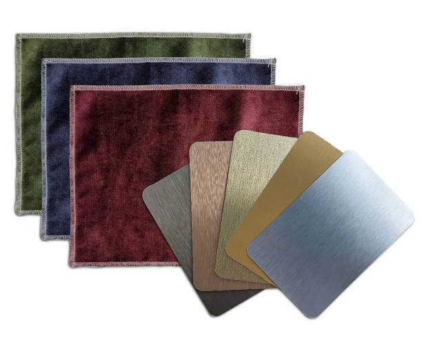 istock group of luxury interior material including gold, silver, copper, bronze, nickel silver metallic laminated and multi color of velvet drapery samples isolated on background with clipping path. 1387934086