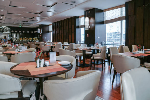 istock Restaurant interior, part of hotel 1387936060