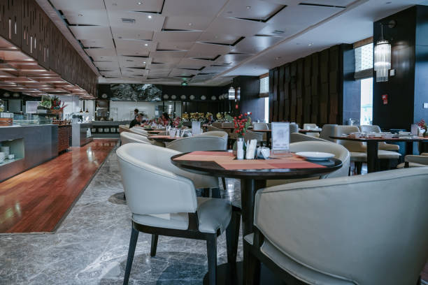 istock Restaurant interior, part of hotel 1387936111