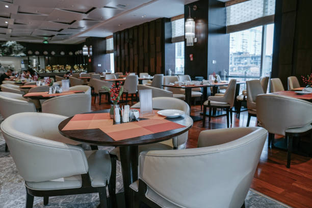 istock Restaurant interior, part of hotel 1387936122