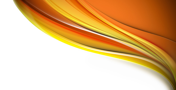 Abstract Bright Background with Smooth Orange and Yellow Waves on White