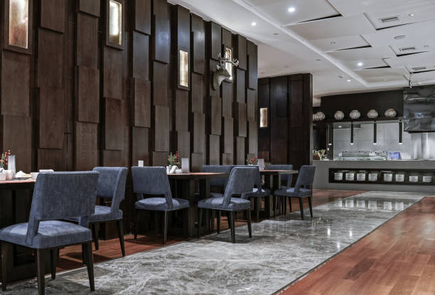 istock Restaurant interior, part of hotel 1387940230