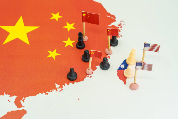 China and taiwan rising tensions and conflict concept China and taiwan conflict concept. China-Taiwan tensions are raising fears of a conflict military invasion stock pictures, royalty-free photos & images