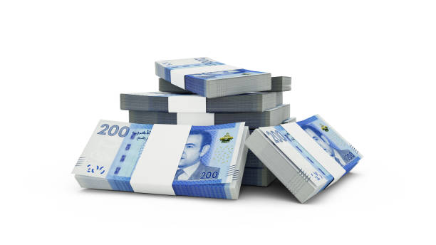 istock 3d rendering of Stack of Moroccan dirham notes. bundles of Moroccan currency notes isolated on white background 1387944255