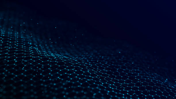 istock Futuristic blue hexagon dynamic wave. Futuristic honeycomb concept. Digital technology webflow. Big data visualization. 3D rendering. 1387945077
