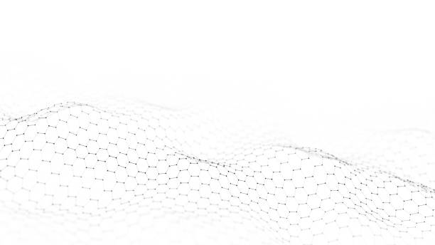 istock Futuristic white hexagon dynamic wave. Futuristic honeycomb concept. Digital technology webflow. Big data visualization. 3D rendering. 1387945111