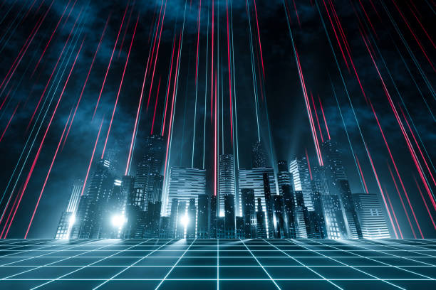 istock 3d rendering futuristic city illustration. 1387948716