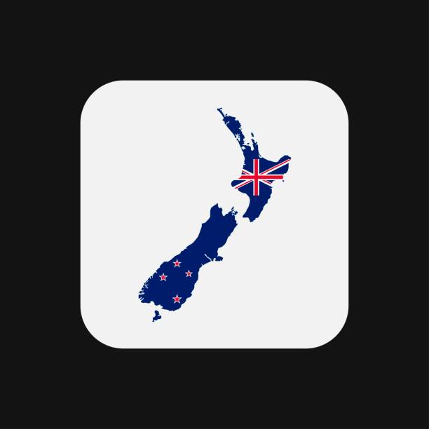 istock New Zealand map silhouette with flag on white background 1387949354