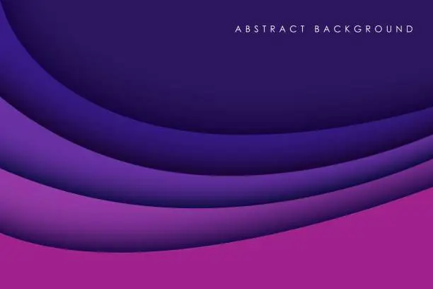 Vector illustration of abstract purple curve papercut background dimension layers. eps10 vector