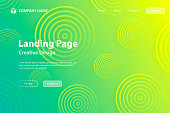 istock Landing page Template - Abstract gradient background with Green circles 1387953438