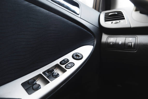 istock CLose-Up Of The Car Black Interior. 1387957299