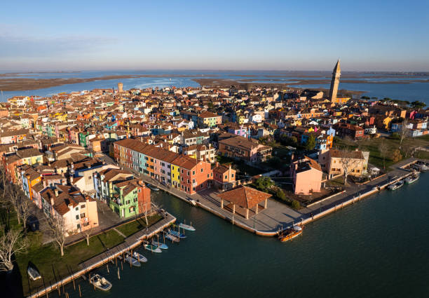 istock Drone view of Burano in Venice Lagoon 1387958109
