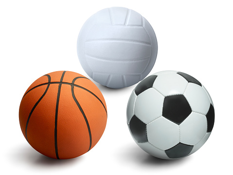 Volleyball. ball and basketball isolated on a white background