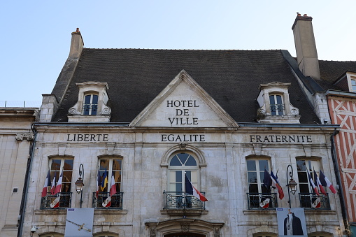 The town hall, view from the outside, city of Auxerre, department of Yonne, France