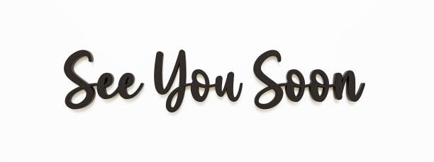 istock See you soon. Handwritten dark letters against white background. 1387963544