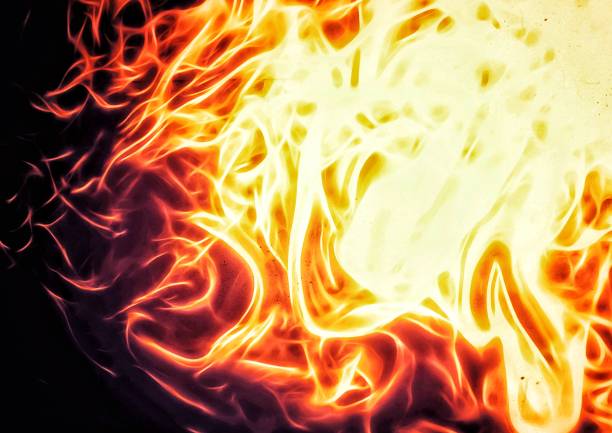 istock Illustration of a fiery burning flame 1387967159