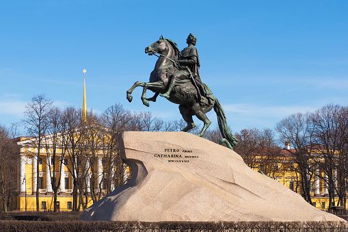 Bronze Horseman or the monument to Peter the Great is a monument to Peter I on Senate Square in St. Petersburg, Russia by the sculptor Falcone. Its opening took place in August 1782