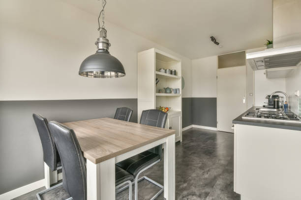 istock General view of a small kitchen with a dining area 1387973270