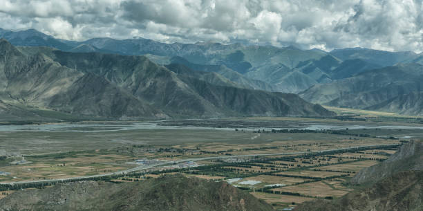 istock Beautiful view from Ganden Monastery in Tibet, China 1387974251