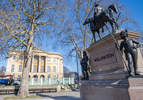 London, UK - September 22 2021: Trafalgar Square with a clear blue sky