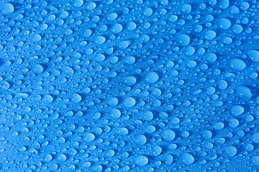 raindrops on the blue tent cover