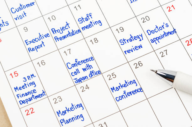 planning with push pin on the calendar