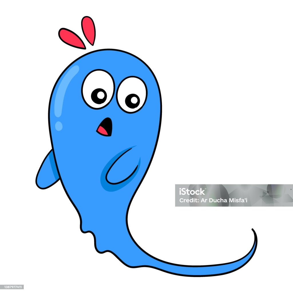 Một Con Ma Hình Lỏng Màu Xanh Với Khuôn Mặt Ngạc Nhiên Hình Ảnh ...