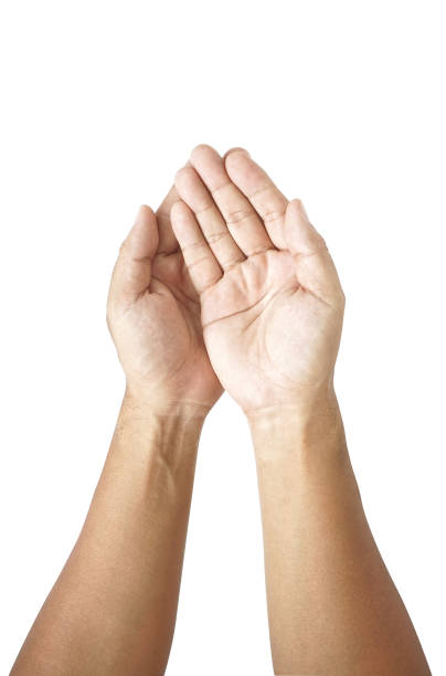 istock Open hands by putting your hands together  with clipping path 1387979549