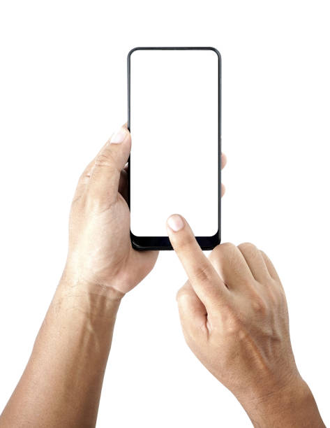 istock hand holding black smartphone isolated 1387979872