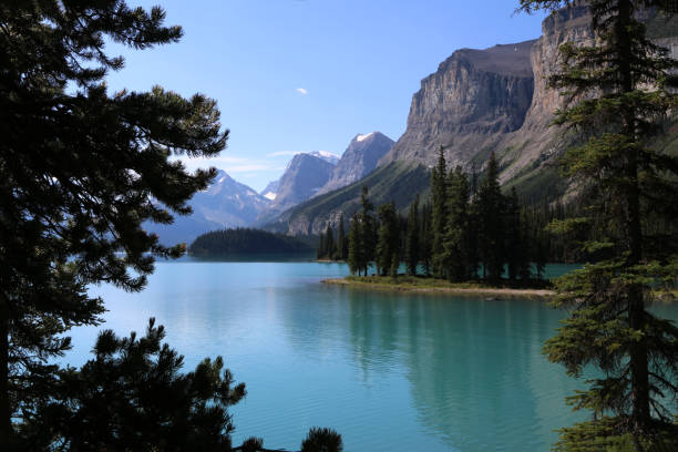 istock Small island in a mountain lake 1387979987