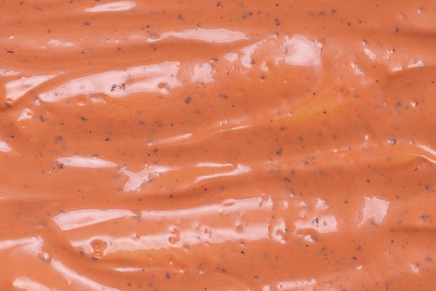 istock Whipped delicious sauce texture. Hamburger sauce background. 1387985087