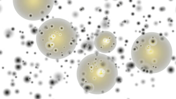 白い背景に金型の斑点。胞子カビ微生物顕微鏡図 - spore点のイラスト素材／クリップアート素材／マンガ素材／アイコン素材
