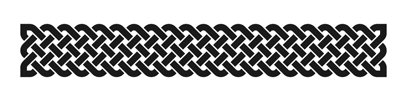 Celtic weaving interlaced black border. Vector illustration