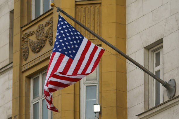 American flag on the building