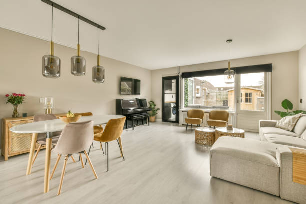 istock A spacious living room with a dining area 1387988267