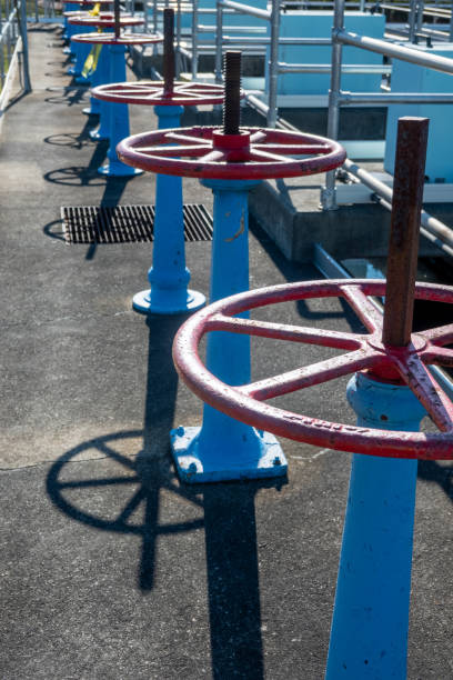 istock water gate control valves at water plant 1387989067