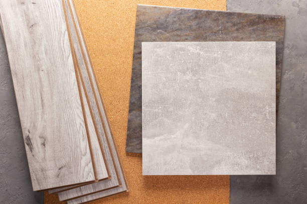 istock Laminate wood floor background texture. Grey wooden laminate 1387990202