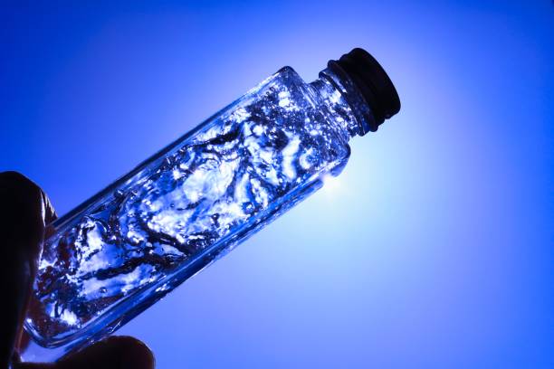 istock Liquids and bubbles in a blueback bottle 1387990839