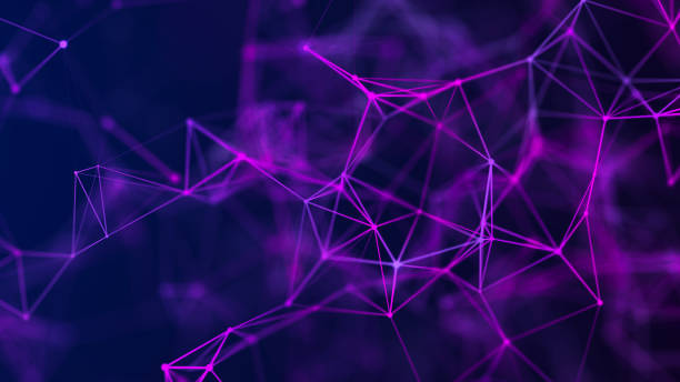 istock Musical wave. Beautiful illustration with connected dots and lines. Digital network background. 3D 1387997270