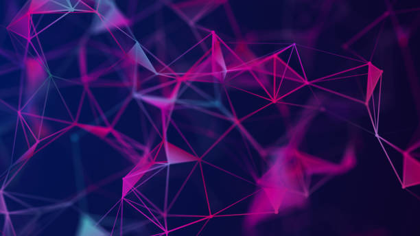 istock Musical wave. Beautiful illustration with connected dots and lines. Digital network background. 3D 1387997287