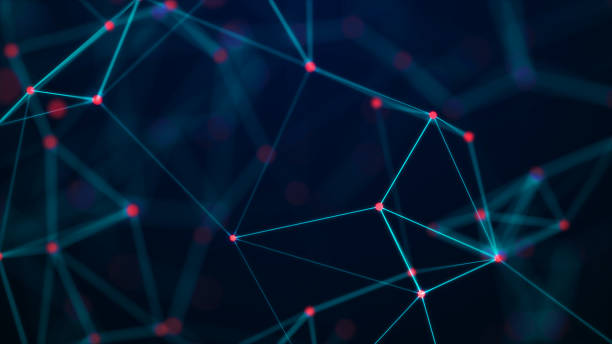 istock Abstract illustration with connected dots and lines. Digital network background. The concept of science, technology. 3D 1387997312