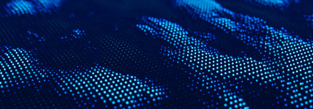 istock Abstract background of glowing particles. Big data digital background. 3D 1387998121