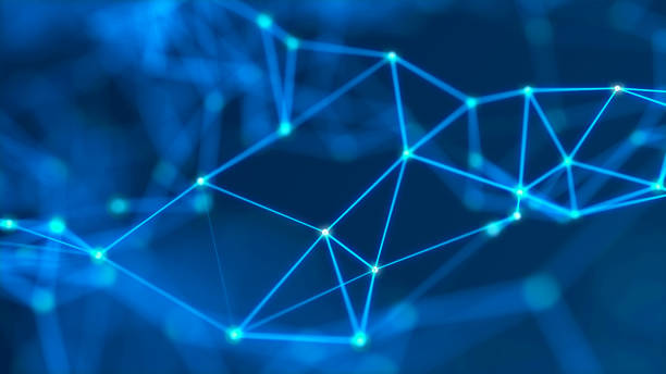 istock Abstract illustration with connected dots and lines. Digital network background. The concept of science, technology. 3D 1387998677