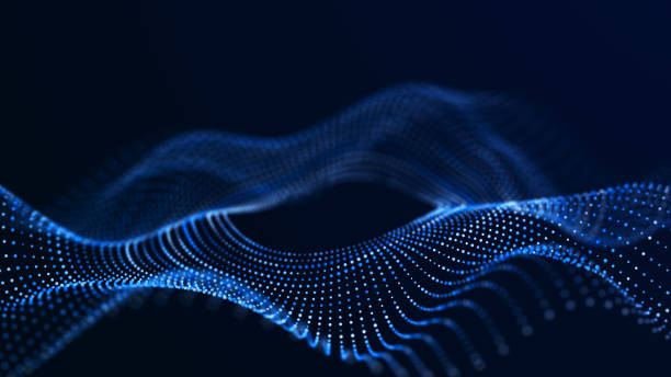 istock Abstract background of glowing particles. Big data digital background. 3D 1387998776