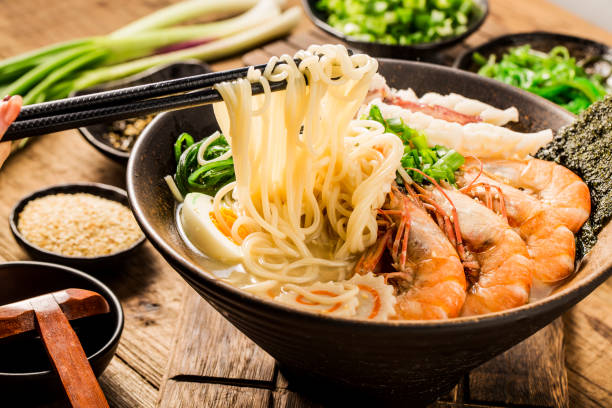 istock Japanese Seafood Ramen with cuttlefish sauce 1387999823