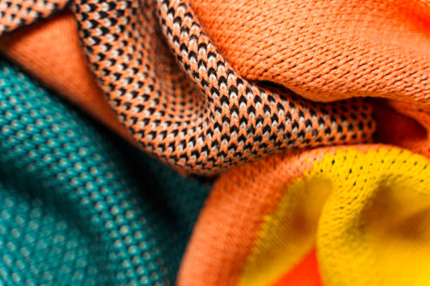 istock A pile of multi-colored knitted fabrics 1388006963