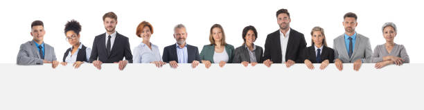 istock Business people holding big billboard 1388009925
