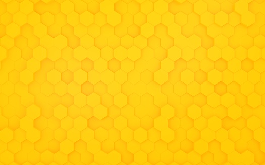 3DCG Abstract Irregularly aligned hexagons Image of honey